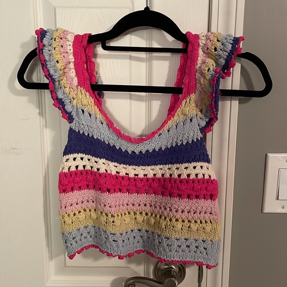 Zara Tops Zara Crochet Knit Tank Poshmark